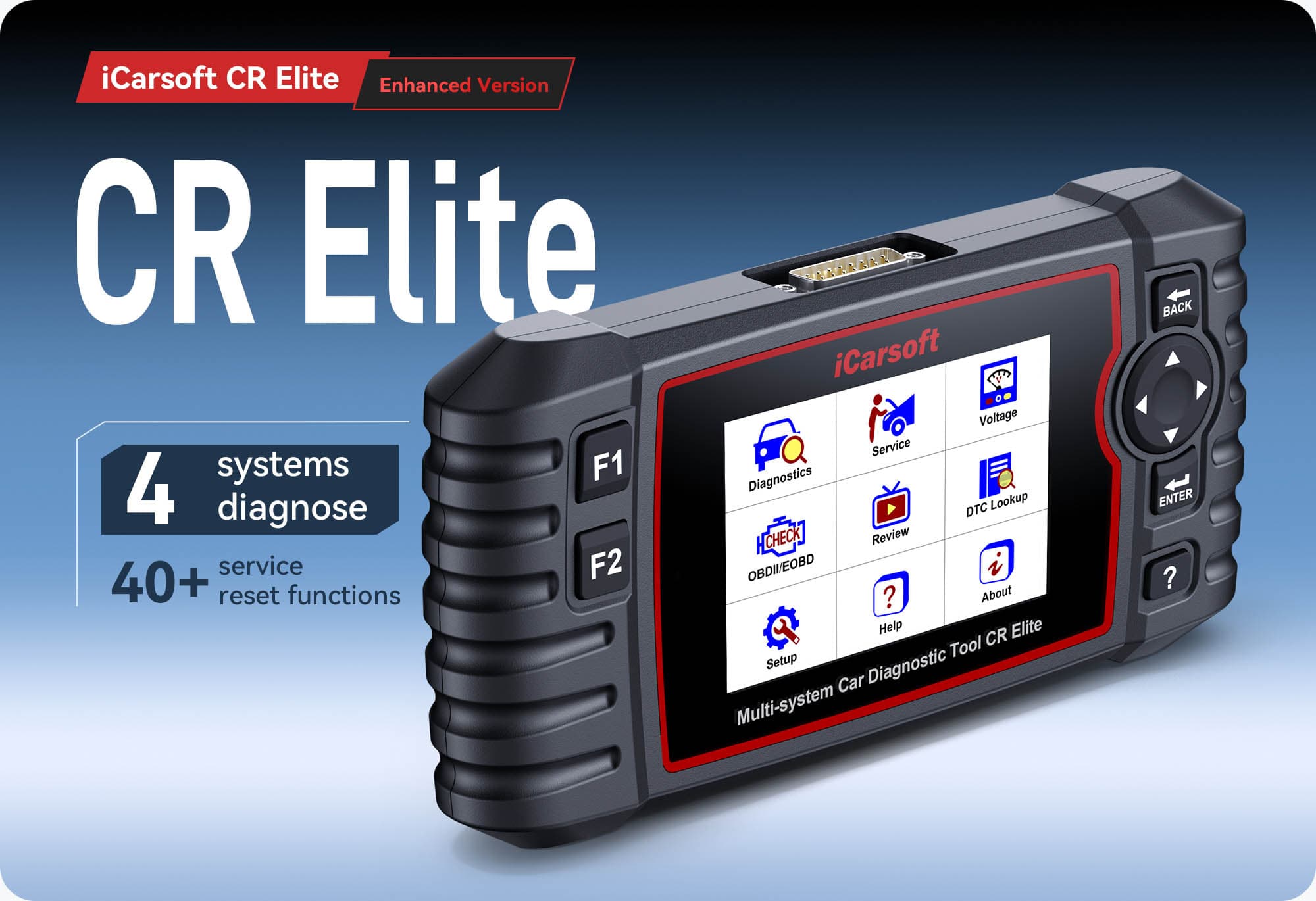 Introducing iCarsoft CR Elite Enhanced Version: Master 4 Core Systems with 40+ Advanced Service Functions