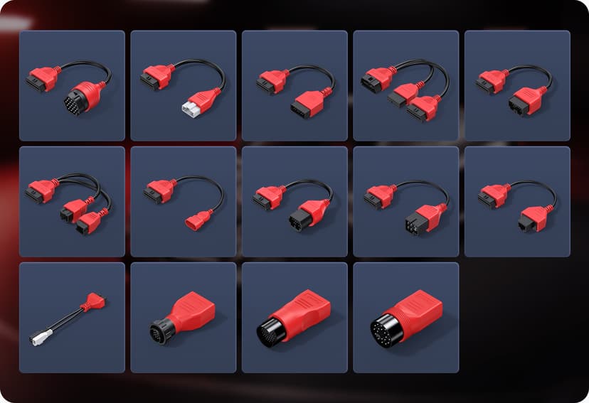 Standard equipped with 14 common used OBDI adaptors