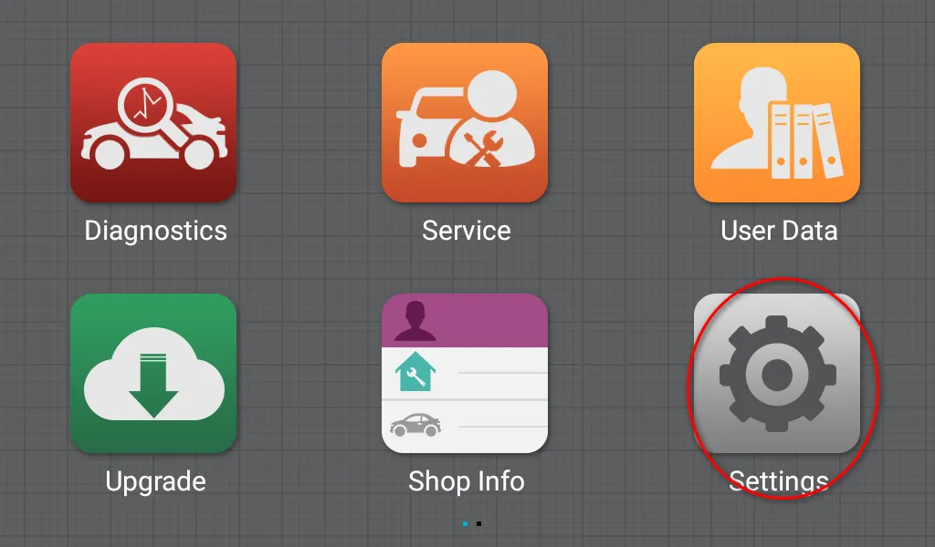 Open Settings on the scanner home screen